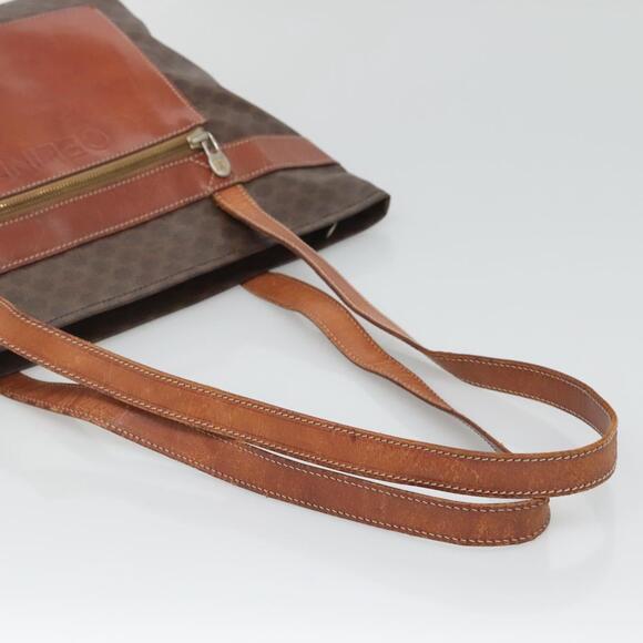 CELINE Macadam Canvas Tote Bag Pvc Leather Brown Gold - Picture 7 of 12